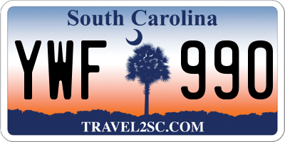 SC license plate YWF990