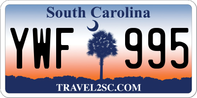 SC license plate YWF995