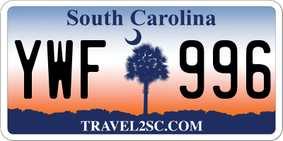 SC license plate YWF996