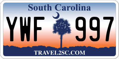 SC license plate YWF997