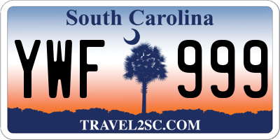 SC license plate YWF999