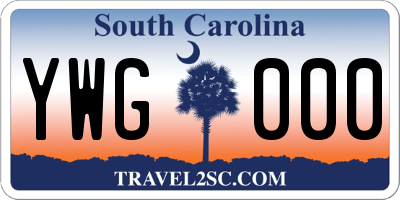 SC license plate YWG000