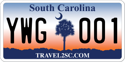 SC license plate YWG001