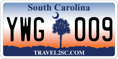 SC license plate YWG009