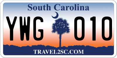 SC license plate YWG010