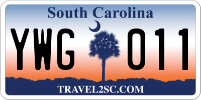 SC license plate YWG011