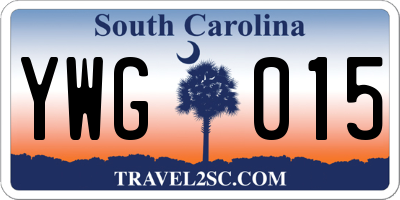 SC license plate YWG015