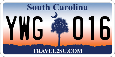 SC license plate YWG016