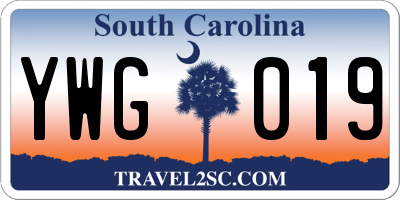 SC license plate YWG019