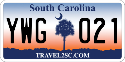 SC license plate YWG021