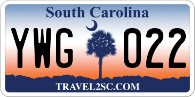 SC license plate YWG022