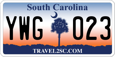 SC license plate YWG023
