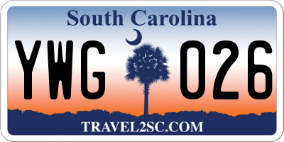 SC license plate YWG026