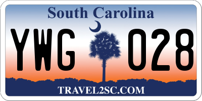 SC license plate YWG028