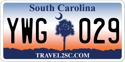 SC license plate YWG029