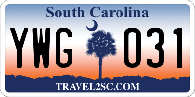 SC license plate YWG031