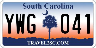 SC license plate YWG041