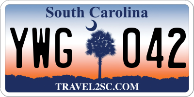 SC license plate YWG042