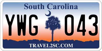 SC license plate YWG043