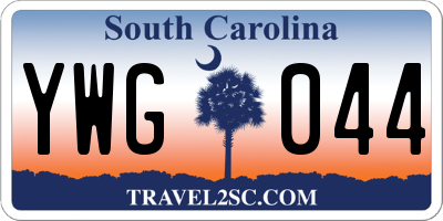 SC license plate YWG044
