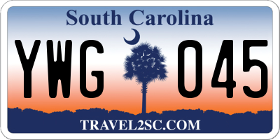 SC license plate YWG045
