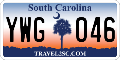 SC license plate YWG046