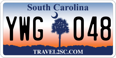 SC license plate YWG048