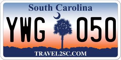 SC license plate YWG050
