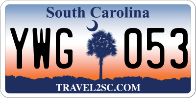 SC license plate YWG053