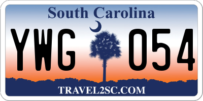 SC license plate YWG054