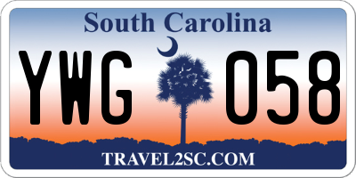 SC license plate YWG058