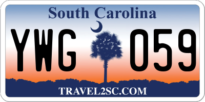 SC license plate YWG059