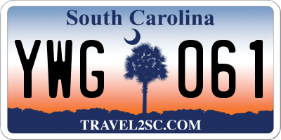 SC license plate YWG061