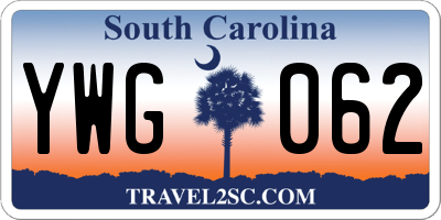 SC license plate YWG062