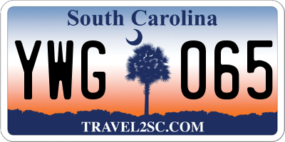 SC license plate YWG065