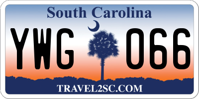 SC license plate YWG066