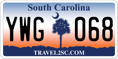SC license plate YWG068