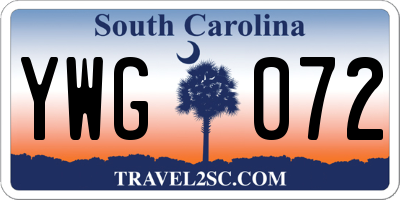 SC license plate YWG072