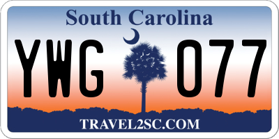SC license plate YWG077