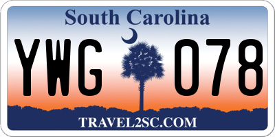 SC license plate YWG078