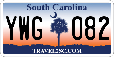 SC license plate YWG082