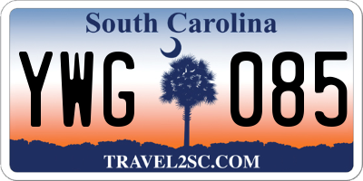SC license plate YWG085