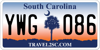 SC license plate YWG086