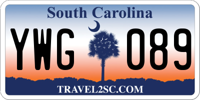 SC license plate YWG089