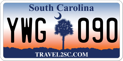 SC license plate YWG090