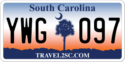 SC license plate YWG097