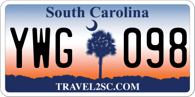 SC license plate YWG098