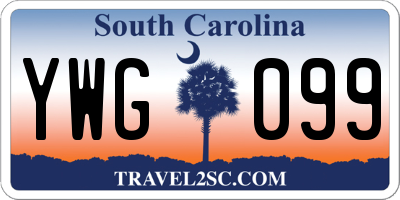 SC license plate YWG099