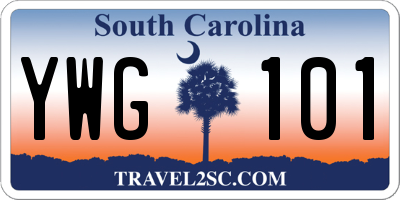 SC license plate YWG101