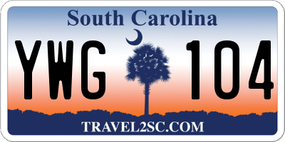 SC license plate YWG104